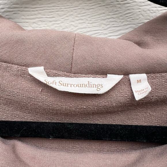 Soft Surroundings Cowl Neck Tan Brown Pullover Tunic Sweatshirt Size Medium - Picture 7 of 8